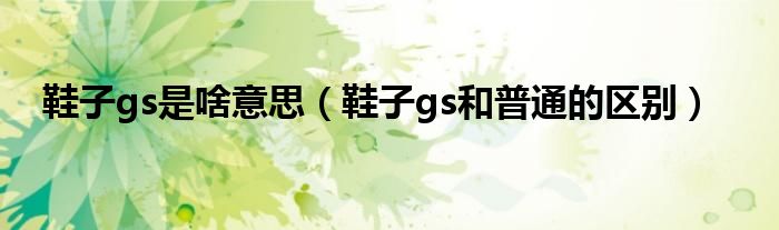 鞋子gs是啥意思（鞋子gs和普通的區(qū)別）