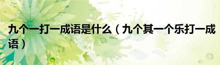 九個一打一成語是什么（九個其一個樂打一成語）