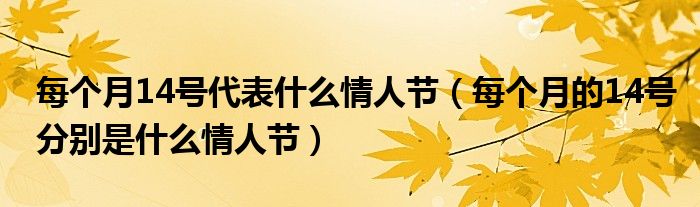 每個(gè)月14號(hào)代表什么情人節(jié)（每個(gè)月的14號(hào)分別是什么情人節(jié)）