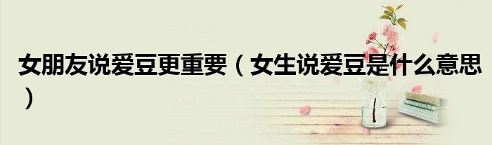 女朋友說愛豆更重要（女生說愛豆是什么意思）