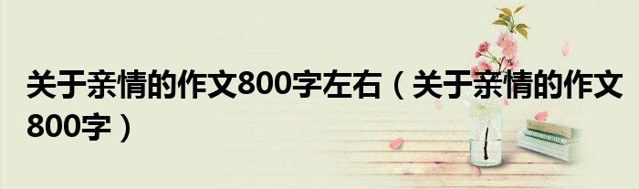 關(guān)于親情的作文800字左右（關(guān)于親情的作文800字）