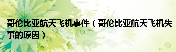 哥倫比亞航天飛機(jī)事件（哥倫比亞航天飛機(jī)失事的原因）