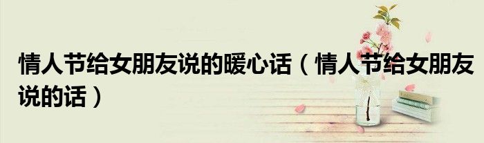 情人節(jié)給女朋友說的暖心話（情人節(jié)給女朋友說的話）