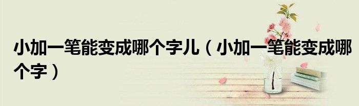 小加一筆能變成哪個(gè)字兒（小加一筆能變成哪個(gè)字）