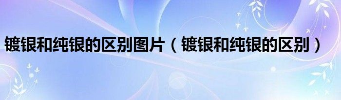 鍍銀和純銀的區(qū)別圖片（鍍銀和純銀的區(qū)別）