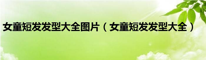 女童短發(fā)發(fā)型大全圖片（女童短發(fā)發(fā)型大全）