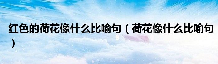 紅色的荷花像什么比喻句（荷花像什么比喻句）