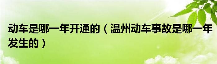 動車是哪一年開通的（溫州動車事故是哪一年發(fā)生的）