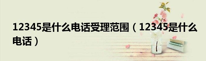 12345是什么電話受理范圍（12345是什么電話）