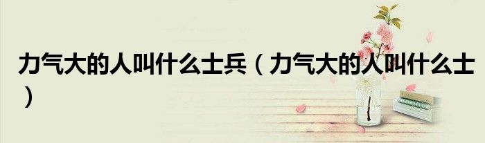 力氣大的人叫什么士兵（力氣大的人叫什么士）