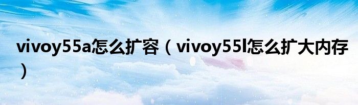 vivoy55a怎么擴(kuò)容（vivoy55l怎么擴(kuò)大內(nèi)存）