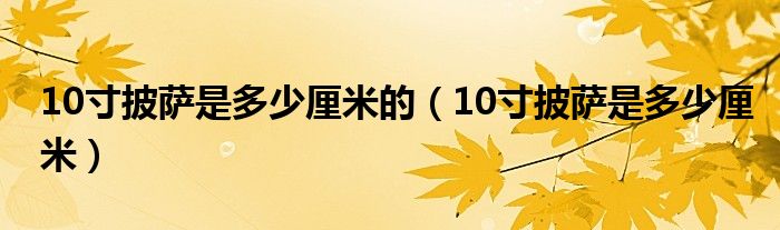 10寸披薩是多少厘米的（10寸披薩是多少厘米）