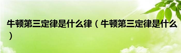 牛頓第三定律是什么律（牛頓第三定律是什么）