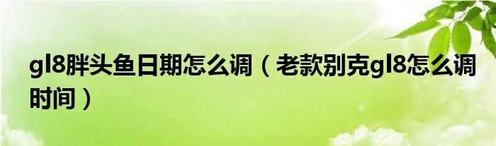 gl8胖頭魚日期怎么調(diào)（老款別克gl8怎么調(diào)時間）