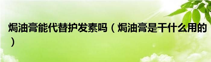 焗油膏能代替護(hù)發(fā)素嗎（焗油膏是干什么用的）