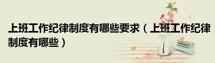 上班工作紀(jì)律制度有哪些要求（上班工作紀(jì)律制度有哪些）