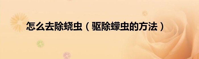 怎么去除蟯蟲（驅(qū)除蠓蟲的方法）