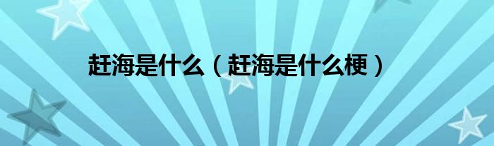 趕海是什么（趕海是什么梗）
