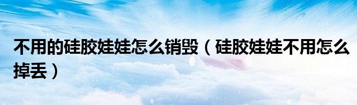 不用的硅膠娃娃怎么銷毀（硅膠娃娃不用怎么掉丟）
