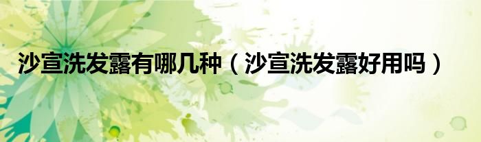 沙宣洗發(fā)露有哪幾種（沙宣洗發(fā)露好用嗎）