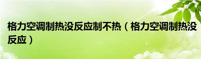 格力空調制熱沒反應制不熱（格力空調制熱沒反應）
