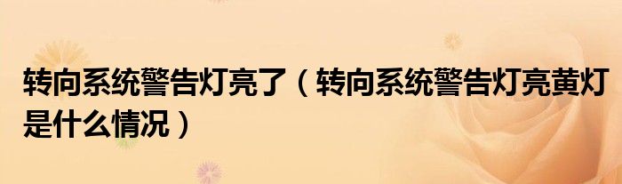 轉(zhuǎn)向系統(tǒng)警告燈亮了（轉(zhuǎn)向系統(tǒng)警告燈亮黃燈是什么情況）