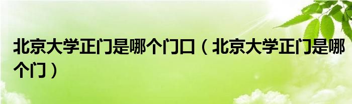 北京大學正門是哪個門口（北京大學正門是哪個門）