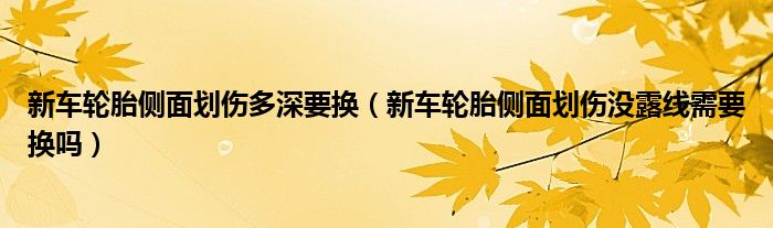新車輪胎側(cè)面劃傷多深要換（新車輪胎側(cè)面劃傷沒露線需要換嗎）