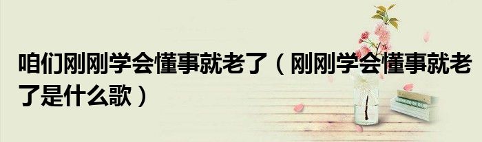咱們剛剛學(xué)會(huì)懂事就老了（剛剛學(xué)會(huì)懂事就老了是什么歌）