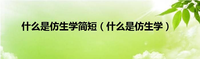 什么是仿生學(xué)簡短（什么是仿生學(xué)）