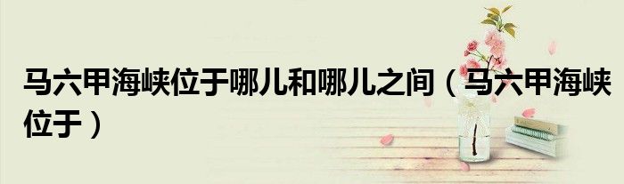 馬六甲海峽位于哪兒和哪兒之間（馬六甲海峽位于）