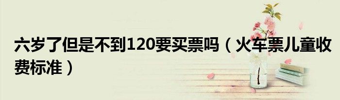 六歲了但是不到120要買票嗎（火車票兒童收費(fèi)標(biāo)準(zhǔn)）