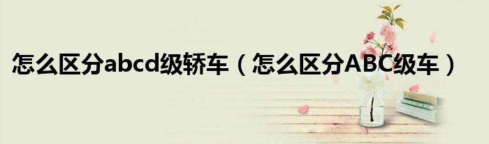 怎么區(qū)分abcd級轎車（怎么區(qū)分ABC級車）