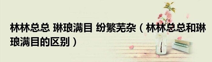 林林總總 琳瑯滿目 紛繁蕪雜（林林總總和琳瑯滿目的區(qū)別）