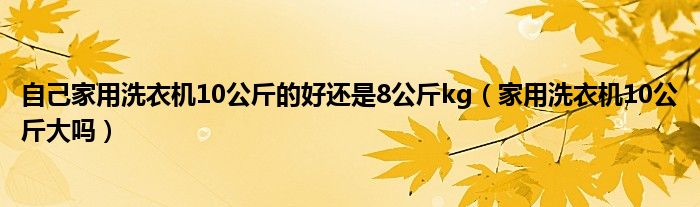 自己家用洗衣機(jī)10公斤的好還是8公斤kg（家用洗衣機(jī)10公斤大嗎）