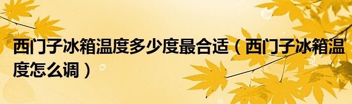 西門(mén)子冰箱溫度多少度最合適（西門(mén)子冰箱溫度怎么調(diào)）