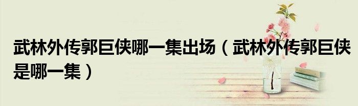 武林外傳郭巨俠哪一集出場（武林外傳郭巨俠是哪一集）