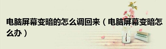 電腦屏幕變暗的怎么調(diào)回來（電腦屏幕變暗怎么辦）