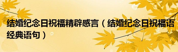 結(jié)婚紀(jì)念日祝福精辟感言（結(jié)婚紀(jì)念日祝福語(yǔ)經(jīng)典語(yǔ)句）