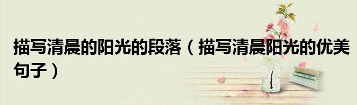 描寫清晨的陽光的段落（描寫清晨陽光的優(yōu)美句子）