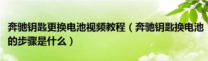 奔馳鑰匙更換電池視頻教程（奔馳鑰匙換電池的步驟是什么）