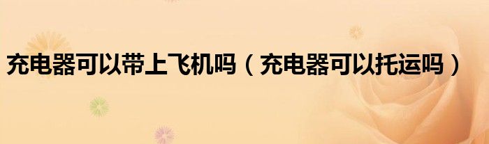 充電器可以帶上飛機(jī)嗎（充電器可以托運(yùn)嗎）