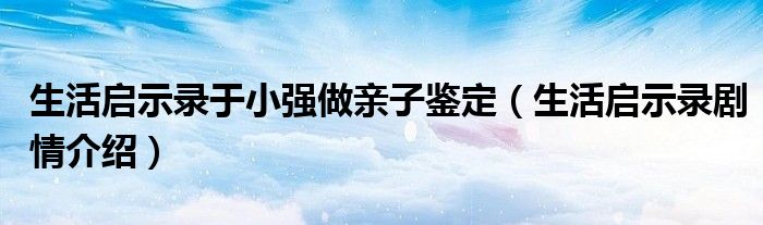 生活啟示錄于小強做親子鑒定（生活啟示錄劇情介紹）