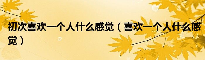 初次喜歡一個人什么感覺（喜歡一個人什么感覺）