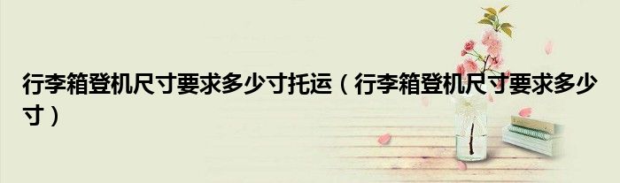 行李箱登機(jī)尺寸要求多少寸托運(yùn)（行李箱登機(jī)尺寸要求多少寸）