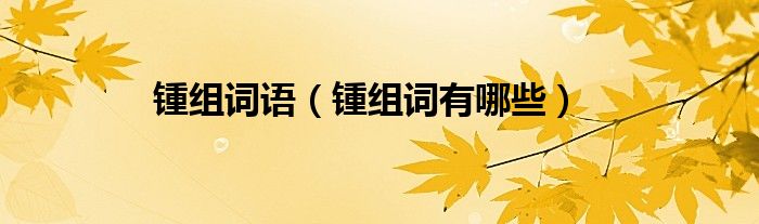 鍾組詞語（鍾組詞有哪些）