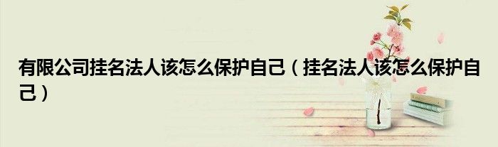 有限公司掛名法人該怎么保護(hù)自己（掛名法人該怎么保護(hù)自己）