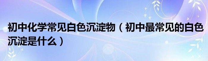 初中化學(xué)常見白色沉淀物（初中最常見的白色沉淀是什么）