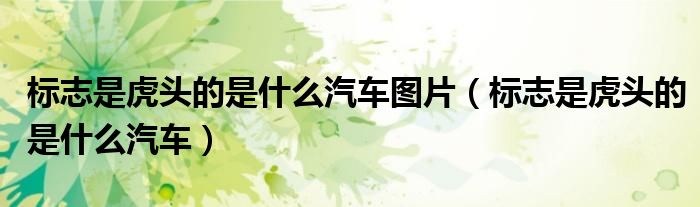標(biāo)志是虎頭的是什么汽車圖片（標(biāo)志是虎頭的是什么汽車）