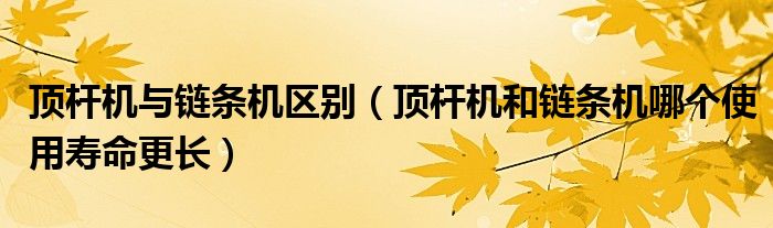 頂桿機(jī)與鏈條機(jī)區(qū)別（頂桿機(jī)和鏈條機(jī)哪個(gè)使用壽命更長(zhǎng)）